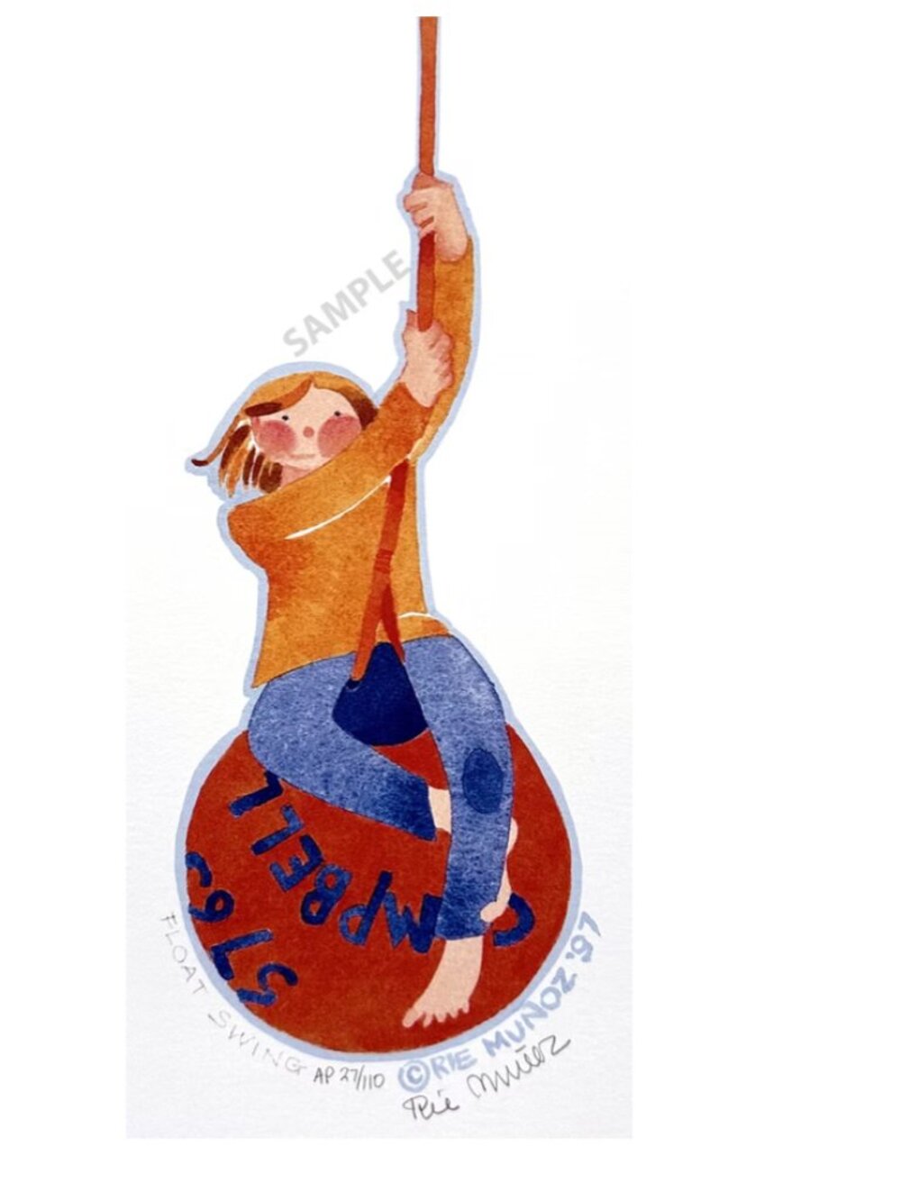 Rie Munoz art print: ''Float Swing'' '97 Limited Edition Print 200/1100